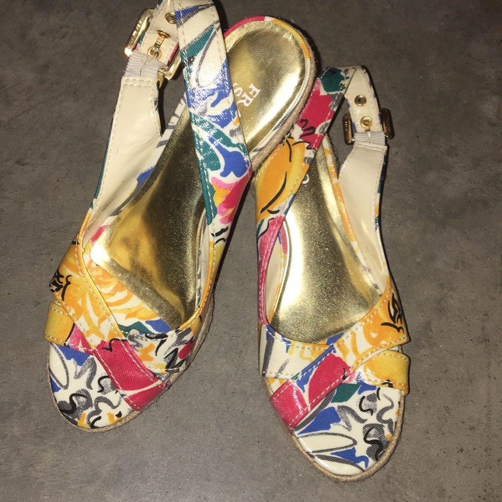 Franco Sarto - floral wedges